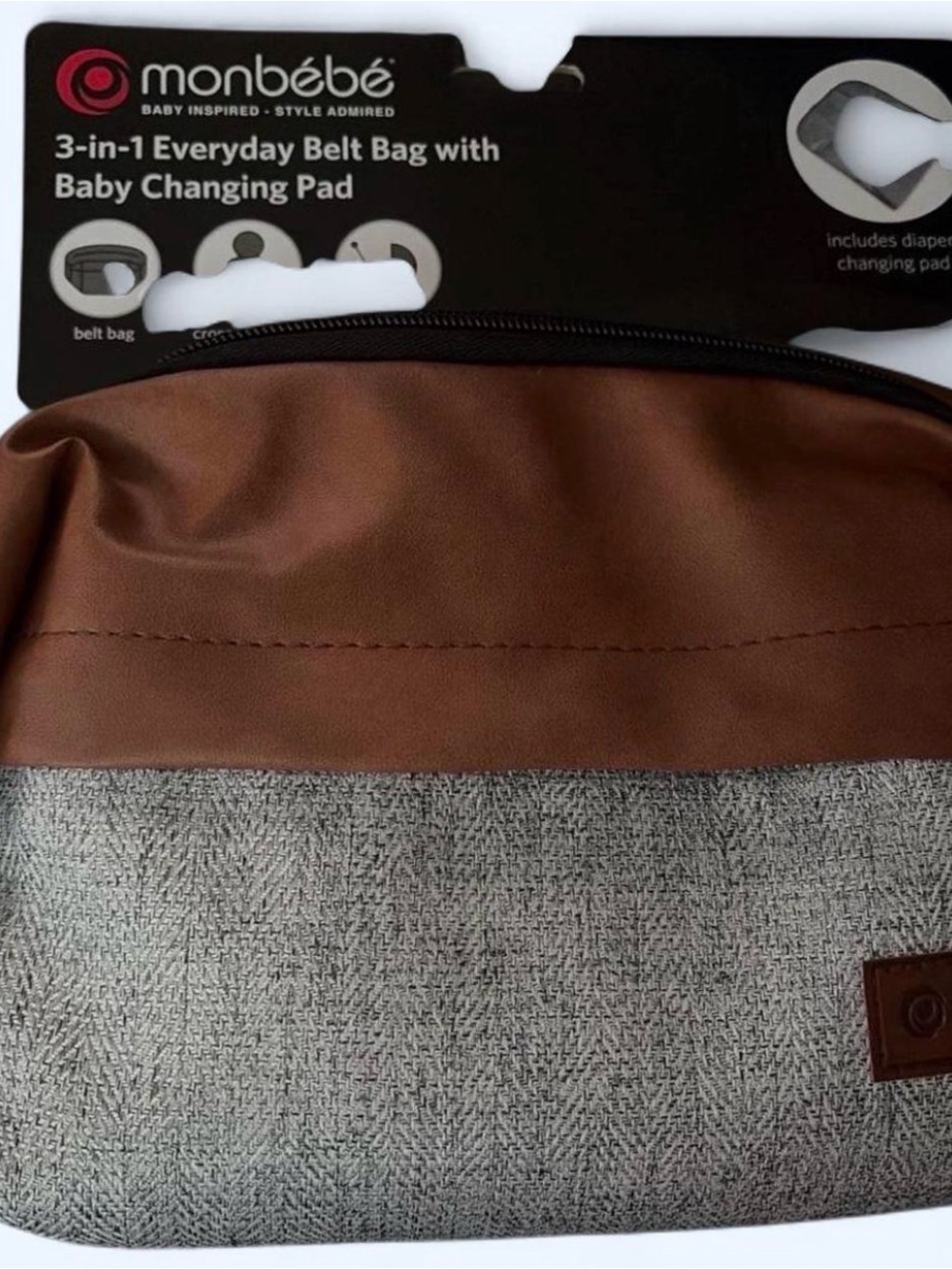 Men's 3-in-1 Belt Bag in Brown and Gray